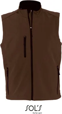 Image de SOLs 46601 | Mens Sleeveless Softshell Rallye Gilet / Bodywarmer - Couleur : Dark Chocolate - Taille : S