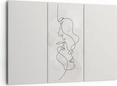 Produktbild von Bild auf Leinwand - Leinwandbild - 3 Teile - Einzeilig Mann Frau - 165x110cm - Wand Bild - Wanddeko - Wandbilder - Leinwanddruck - Bilder - Wanddekoration - Leinwand bilder - Wandbild - CE165x110-4629