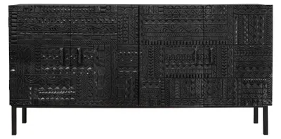 Produktbild von Sideboard aus Mangoholz mit Jeroglificonmuster, 85 cm x 180 cm x 40 cm Giner y Colomer