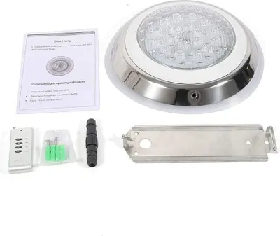 Obrázek produktu pro Profesionální bazénová lampa s dálkovým ovládáním 54 Wattová bazénová lampa RGB LED světlo Vodotěsné IP68 Podvodní osvětlení Nerezová ocel