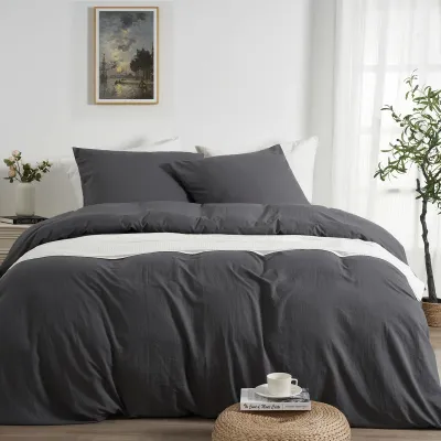 Zdjęcie produktu dla Omgoods - Komplet pościeli 200x220 cm wykonany z wyjątkowo miękkiej mikrofibry, zawierający 2 poszewki na poduszki