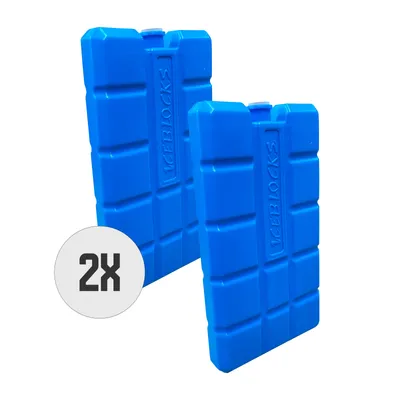 Produktbild von DULA blauer Kühlakkus für Kühlbox - 2 Stück - 200 g - 8 x 15 x 2 cm
