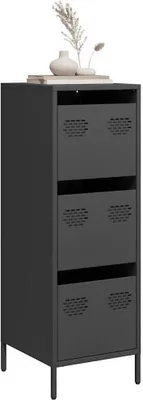 Immagine prodotto di vidaXL Credenza nera 39x35x103,5 cm acciaio