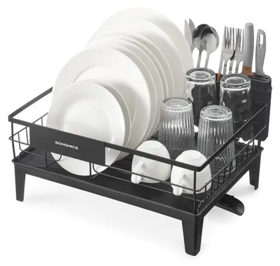 Abtropfgestell 360° drehbar, 42,4x35,4x22,6 cm, schwarz