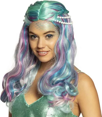 Produktbild von Meerjungfrau Perücke "Sea Pearl" für Damen | Türkis