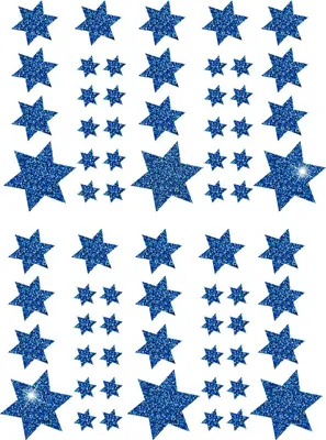Produktbild von Oblique Unique 68 Sterne Sticker Aufkleber Glitzernd Funkelnd Weihnachtsdeko Weihnachtssterne - blau