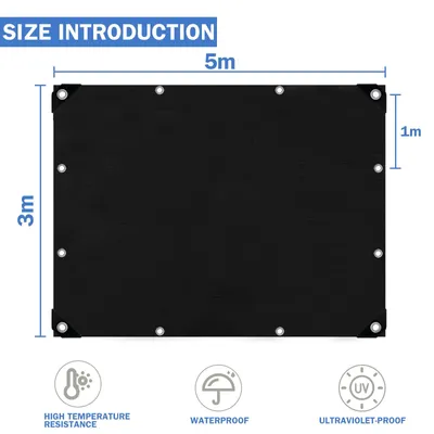 Produktbild von Abdeckplane 3 x 5 m, schwarz, Polyethylen, für Garten
