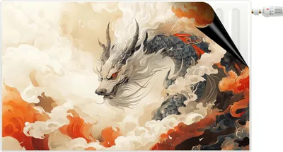 Produktbild von Dekorative Heizkörpermagnetabdeckung. Dekorative Heizkörpermatte mit einem Drachen.