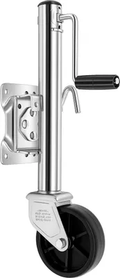 Obrázek produktu pro Podpěrné kolo pro přívěs – podpěrný zvedák – nosnost 540 kg – kolo 15,24 cm – pozinkovaná uhlíková ocel – ruční – pro přívěsy na lodě/obytné vozy