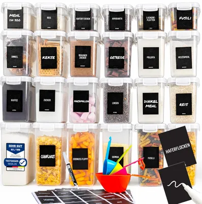 Image de Boîte de conservation - Avec couvercle - Hermétique - Set de 24 - 2 l, 1,4 l et 0,8 l - Sans BPA