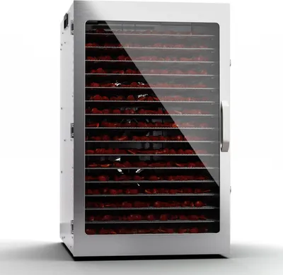Image de Klarstein Déshydrateur, déshydrateur pour légumes, fruits, champignons et viande, déshydrateur en acier inoxydable 1500 W, déshydrateur avec 16 grilles métalliques, déshydrateur avec minuterie 24H et écran tactile, déshydrateur alimentaire