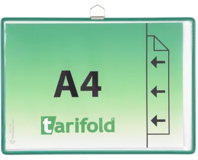 Produktbild von tarifold Sichttafeln mit 5 Aufsteckreitern DIN A4 quer grün, Öffnung oben, 20 St.