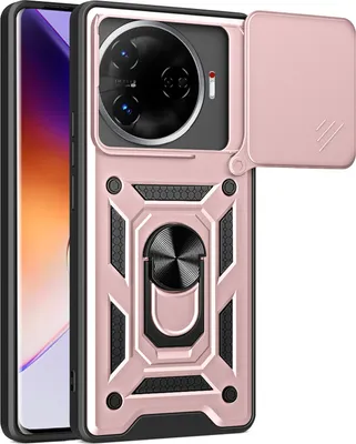 Produktbild von Hülle für Tecno Camon 30 Pro Magnetische Ring Ständer Halter Dia Kameraschutz TPU Bumper Silikon Schutzhülle Rosa