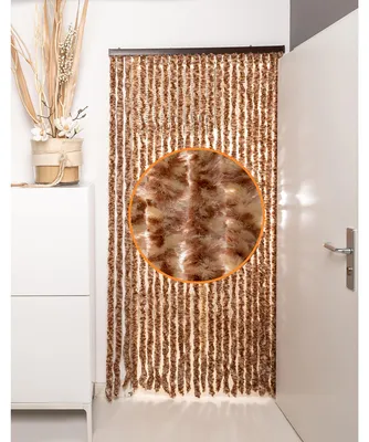 Image de Rideau anti-moustiques, marron/beige, 90 x 200 cm, protection contre les insectes