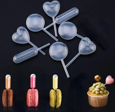 Obrázek produktu pro 150 kusů plastových pipet na cupcake pro dezerty – pipety na pečení – červené pipety.