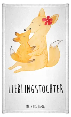 Produktbild von Mr. & Mrs. Panda Handtuch Fuchs Mama - Weiß - Geschenk, Gästetuch, Mutter, Gästehandtuch 30x50, Muttertag, Klein, Kleines, Mini-Handtuch, Schoß, Umarmen