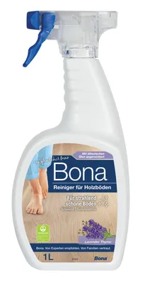 Produktbild von Bona Parkettreiniger 1 L, gebrauchsfertiger und streifenfreier Reiniger für Holzböden mit Lavendel-Thymian Duft