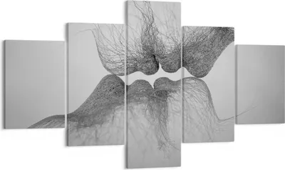 Produktbild von Bild auf Leinwand - Leinwandbild - 5 Teile - Kuss Liebe Paar - 125x70cm - Wand Bild - Wanddeko - Wandbilder - Leinwanddruck - Bilder - Wanddekoration - Leinwand bilder - Wandbild - EA125x70-4967
