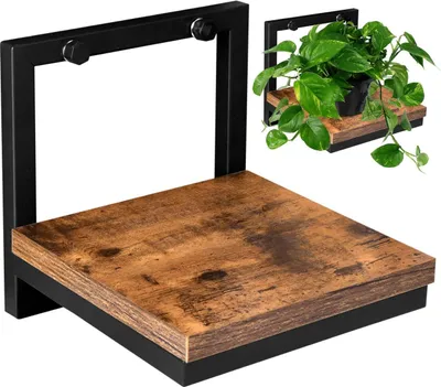 Obrázok produktu pre Nástenný stojan na kvety kovový čierny loftový štýl