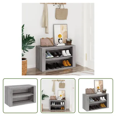 Produktbild von The Living Store Schuhregal Grau Sonoma 75x35x45 cm Holzwerkstoff