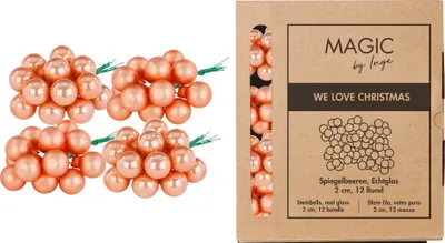 Produktbild von Weihnachtskugeln am Draht 2cm Glas 144 Stück - Sweet Melon