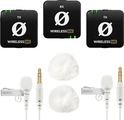 Image de Rode Wireless ME Dual avec 2x Lavalier GO WH et 2x WS05WH
