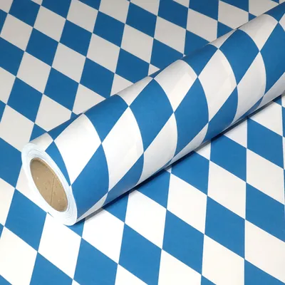 Produktbild von 50m x 1,00m JUNOPAX® Geschenkpapier Raute weiß-blau