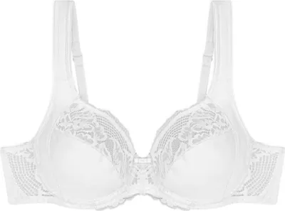 Zdjęcie produktu dla Triumph Modern Lace+Bawełna, Biały, Fiszbina, Wzór, Damski, Maksimum, Zapięcie z tyłu