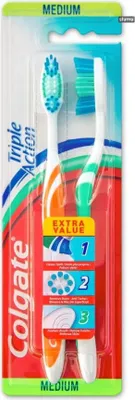 Obrázok produktu pre Colgate, Triple Action Szczoteczka do zbw rednia, 2 sztuki