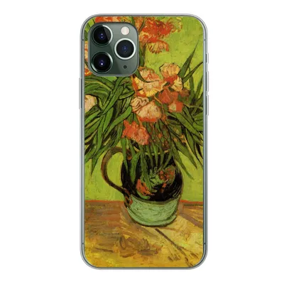 Produktbild von MuchoWow® Handyhülle Schutzhülle Hülle für iPhone 11 Pro Stillleben Vase mit Oleander und Büchern - Vincent van Gogh Silikon Softcase Handy Hülle - Handy