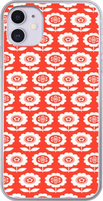 Produktbild von MuchoWow® Handyhülle Schutzhülle Hülle für Telefoonhoesje iPhone 11 Blumen - Muster - Rot Silikon Softcase Handy Hülle - Handytasche