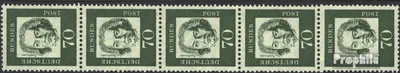Produktbild von Briefmarken BRD (BR.Deutschland) 1961 Mi 358yb R Fünferstreifen postfrisch Bedeutende Deutsche