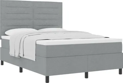 Immagine prodotto di Letto a molle con materasso Grigio chiaro 140 x 200 cm Tessuto