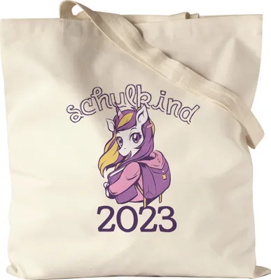 Produktbild von Einhorn Jutebeutel Stoffbeutel Canvas als Geschenk zur Einschulung Schulbeginn Schulstart für Schulanfänger Erstklässler Schule 2023