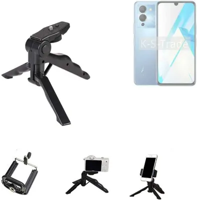 Produktbild von K-S-Trade Stativ Tisch-Ständer Dreibein Handy-Stativ Ständer kompatibel mit Infinix Note 12 Mini-Stativ Smartphone Tripod Handy-Stativ aus Plastik