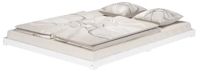 Produktbild von Futonbett weiß 160x200 flach extra niedriges Loftbett Kiefer V-60.47W-16ohne Zubehör