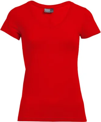 Produktbild von Slim-Fit V-Ausschnitt T-Shirt Damen, Rot, XL