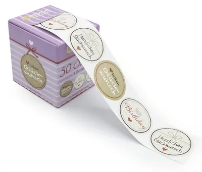 Productafbeelding van AVERY Zweckform ZDesign stickers op rol, "Gefeliciteerd"