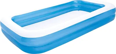Produktbild von Bestway Family Pool 305x183x46cm – Aufblasbares Planschbecken für Garten & Balkon, Robustes Vinyl Schwimmbecken mit 2 Wasserkanonen & Ablassventil