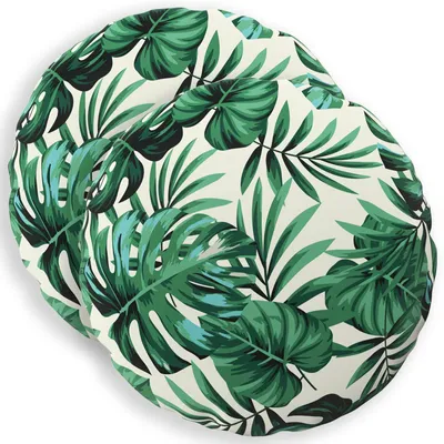 Immagine prodotto di vidaXL, 2 federe decorative, motivo a foglie, diametro 30 cm, poliestere