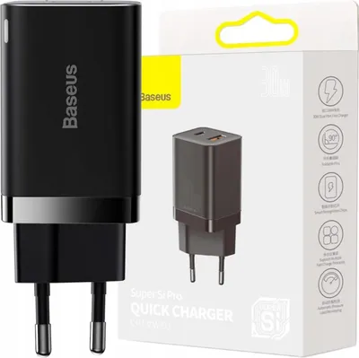 Immagine prodotto di Baseus Super Si Pro caricatore rapido Usb + Usb-C 30W (nero)