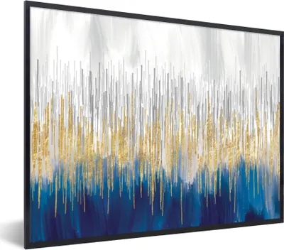 Produktbild von MuchoWow® Gerahmtes Poster Abstrakt - Gemälde - Öl 40x30 cm - Poster mit Schwarzem Bilderrahmen Wandposter Rahmen Foto Bilder - Kunstposter - Wanddekorationen
