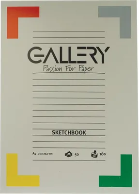 Zdjęcie produktu dla Galeria – szkicownik, 180 g/m², format A4, 50 arkuszy