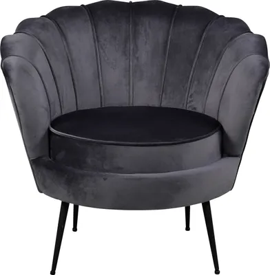 Produktbild von Sessel aus Velour, grau, mit den Maßen 76 cm Breite, 75 cm Höhe und 76 cm Tiefe
