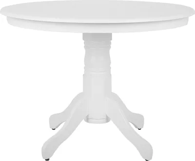 Produktbild von BELIANI Jedálenský stôl biely MDF kaučuk ø 100 cm okrúhly tvar pre 4 osoby moderný vintage štýl kuchyňa jedáleň