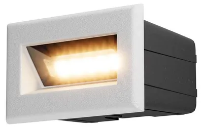 Zdjęcie produktu dla Lampa schodowa LED, kinkiet, IP65, metal, biały, L 8,4 cm