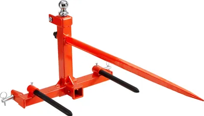 Image de Dents de chargeur frontal VEVOR Capacité de poids 725kg Dents de balles Pique-balles Fourche de transport de balles avec une pique & deux piques de stabilisation Dents pour charges lourdes compatibles avec les chargeuses compactes & les tracteurs