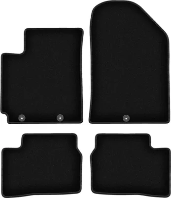 Zdjęcie produktu dla Dywaniki welurowe do Kia Picanto II JE hatchback (2011-2017) - czarne dywaniki samochodowe BASIC komplet (4 szt.)