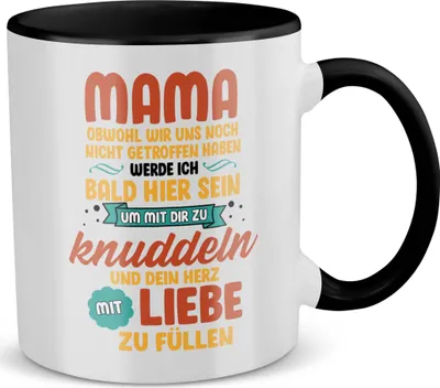 Produktbild von 22Feels Schwangerschaft Geschenk Frauen Werdende Mama Mom To Be Kaffeetasse Verkünden Schwanger Baby Geburtstag Weihnachten Muttertag Haferl (Weiss-Schwarz)