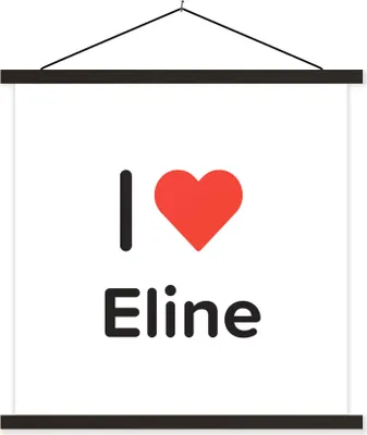 Produktbild von MuchoWow® Textilposter Ich liebe - Eline - Mädchen 90x90 cm mit schwarzem Rahmen - Magnetisches